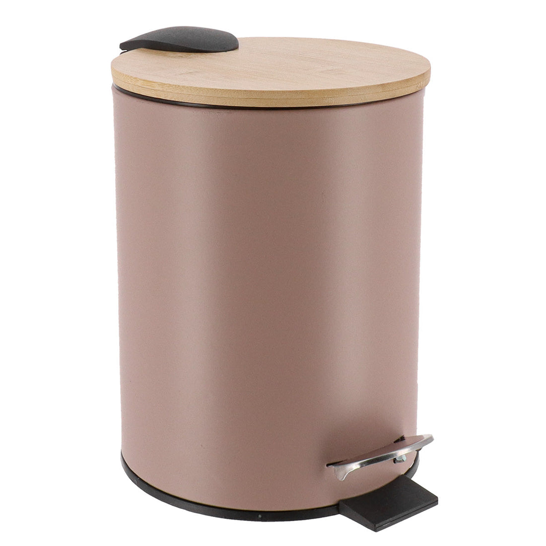 Coș De Gunoi Metalic Cu Închidere Lentă 3L - Cappuccino/Bambus - ramosdecor