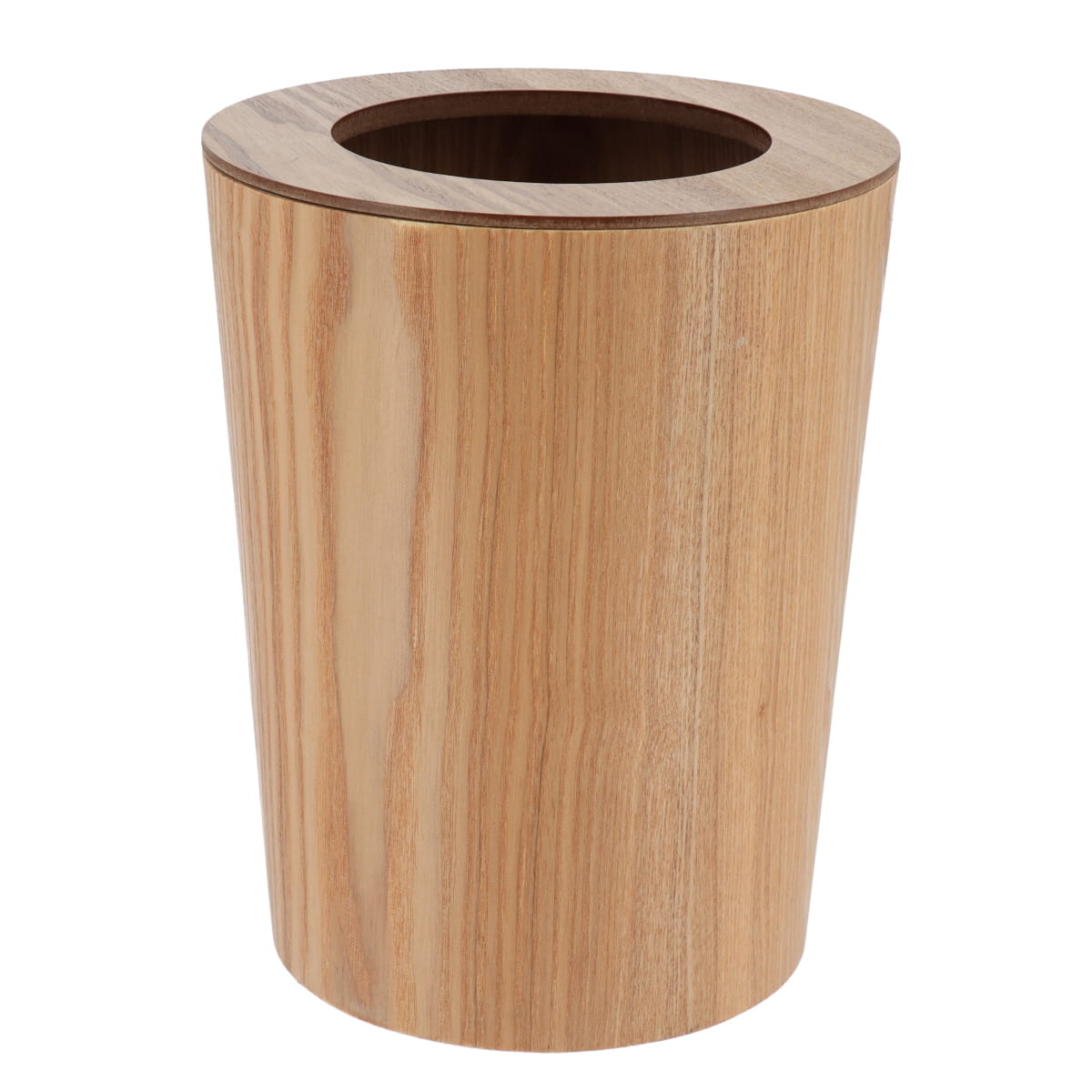 Coș de Gunoi din Lemn cu Efect de Stejar 9L - Lemn Natural - ramosdecor