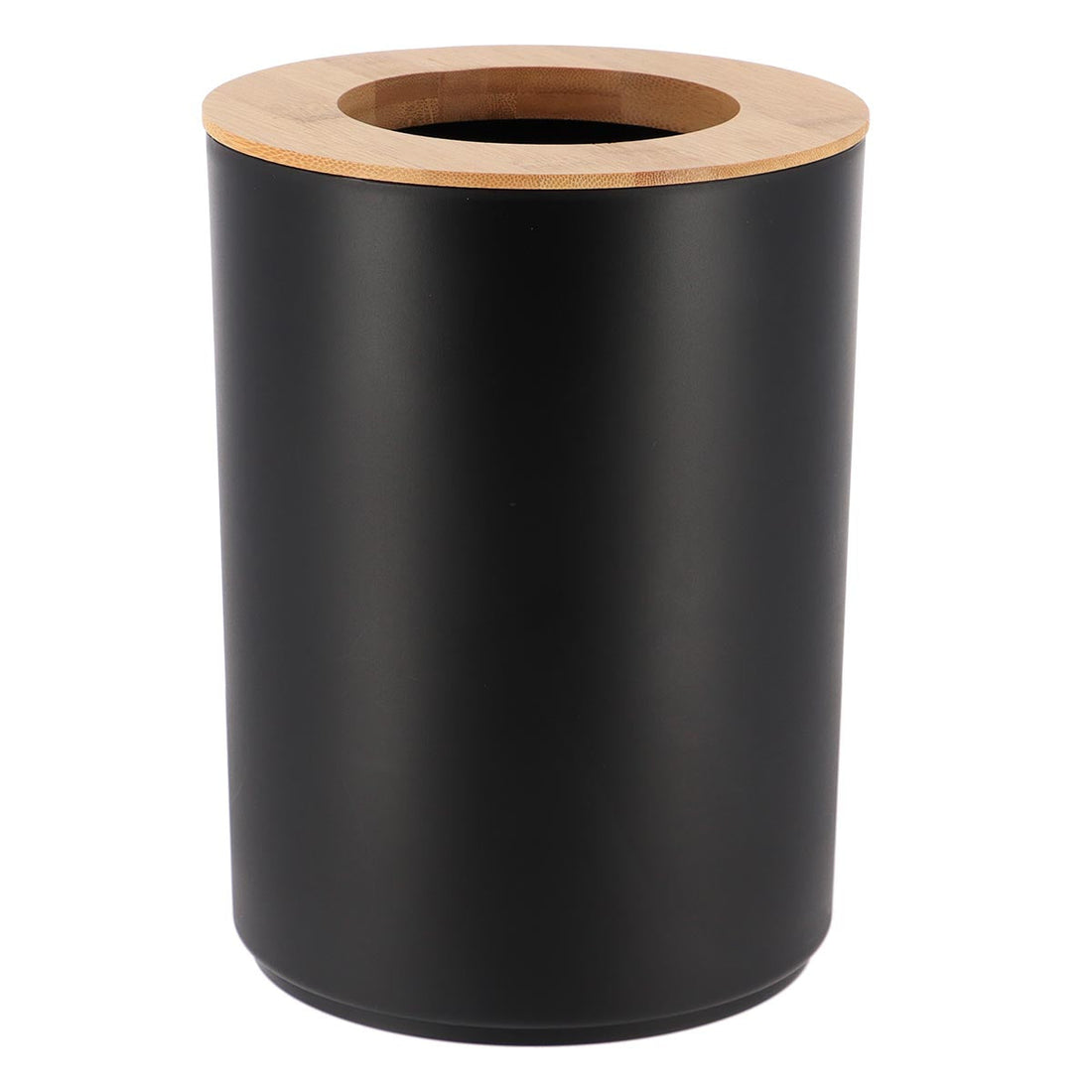 Coș de Gunoi din Polipropilenă 5L - Negru/Bambus - ramosdecor