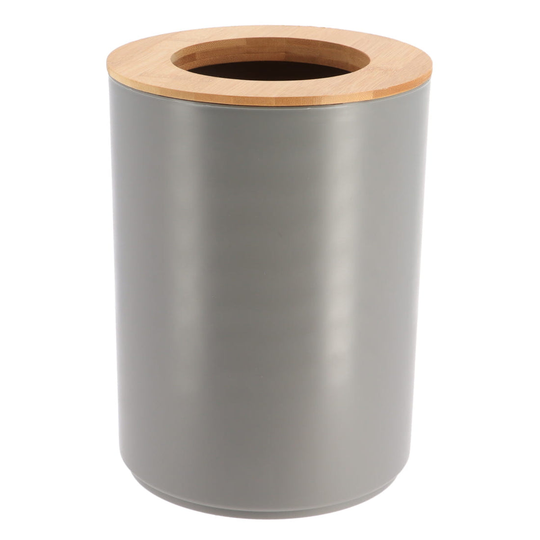 Coș de Gunoi din Polipropilenă 5L - Gri/Bambus - ramosdecor