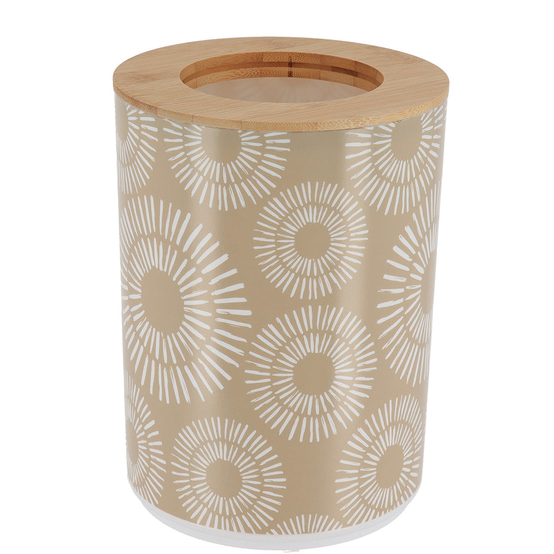 Coș De Gunoi PP Imprimat Cu Capac Din Bambus 5L - Ethnic Spirals - ramosdecor