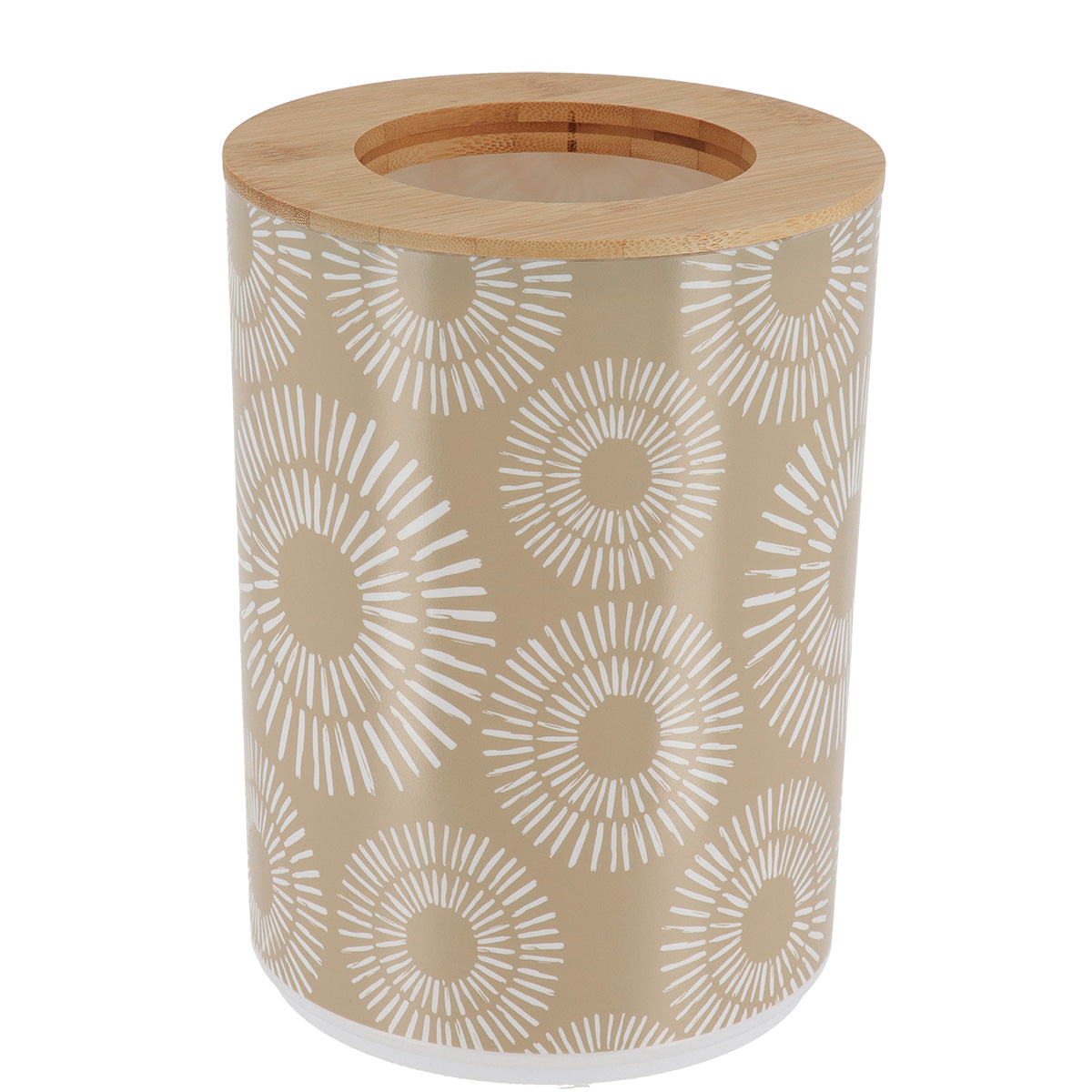 Coș De Gunoi PP Imprimat Cu Capac Din Bambus 5L - Ethnic Spirals - ramosdecor