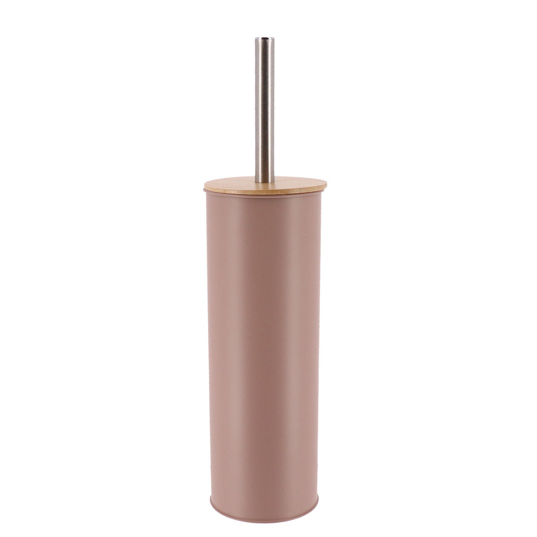 Perie De Toaletă Metalică Cu Capac Din Bambus - Cappuccino prezentat într-un decor modern marca Ramos