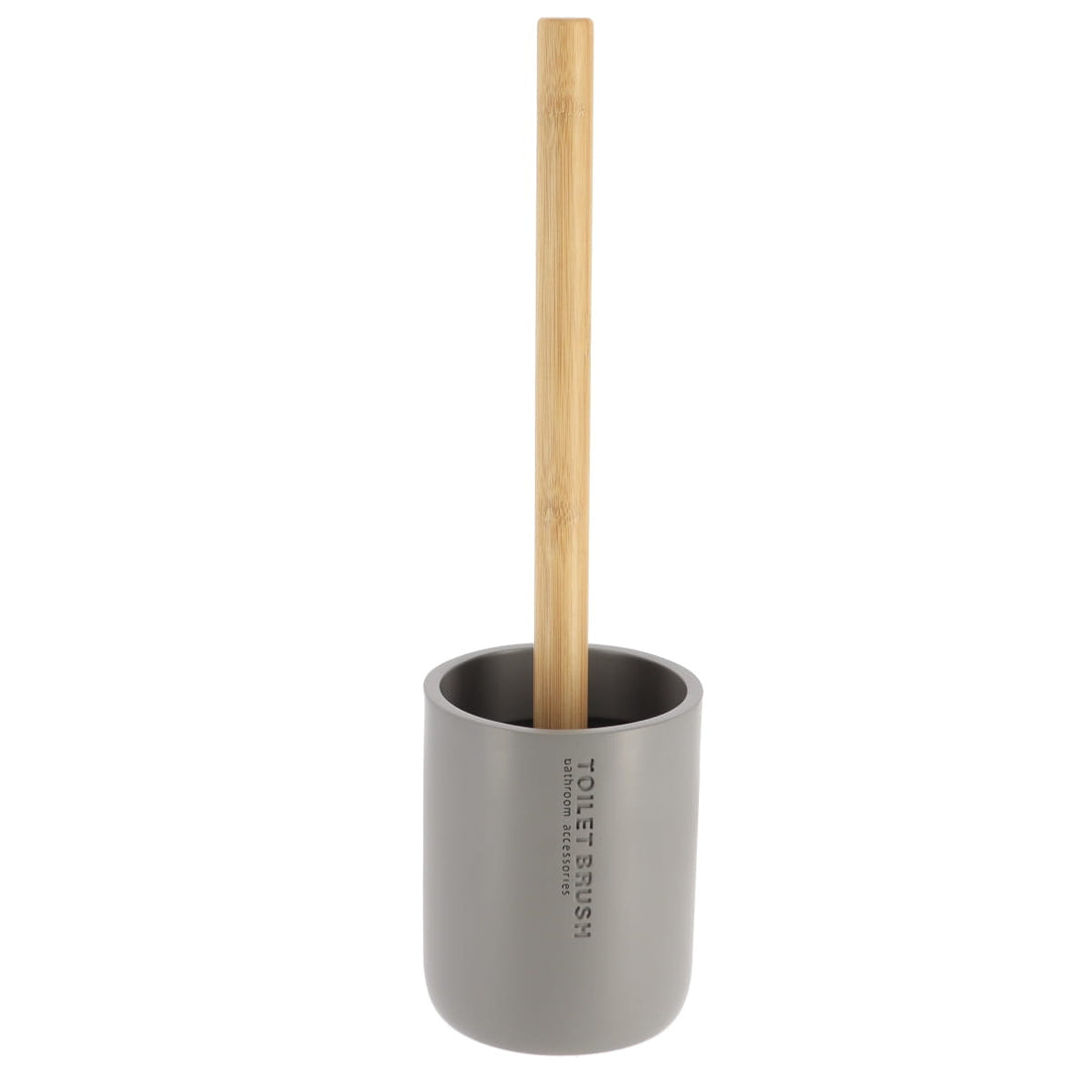 Perie Toaletă din Polirășină - Gri/Bambus, Design Compact - ramosdecor