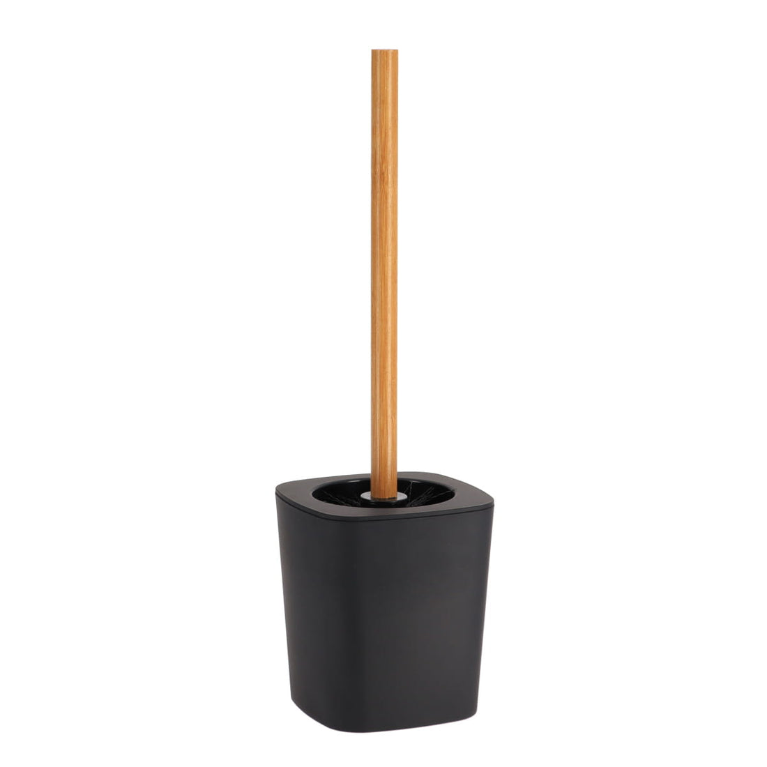 Perie de Toaletă din Cauciuc cu Tijă din ABS și Bambus - Negru - ramosdecor