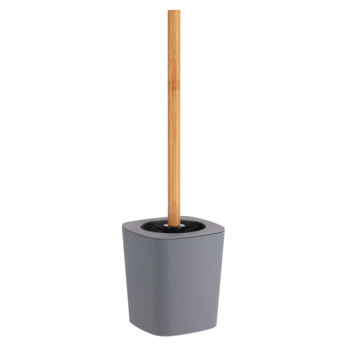 Perie de Toaletă din Cauciuc cu Tijă din ABS și Bambus - Gri - ramosdecor