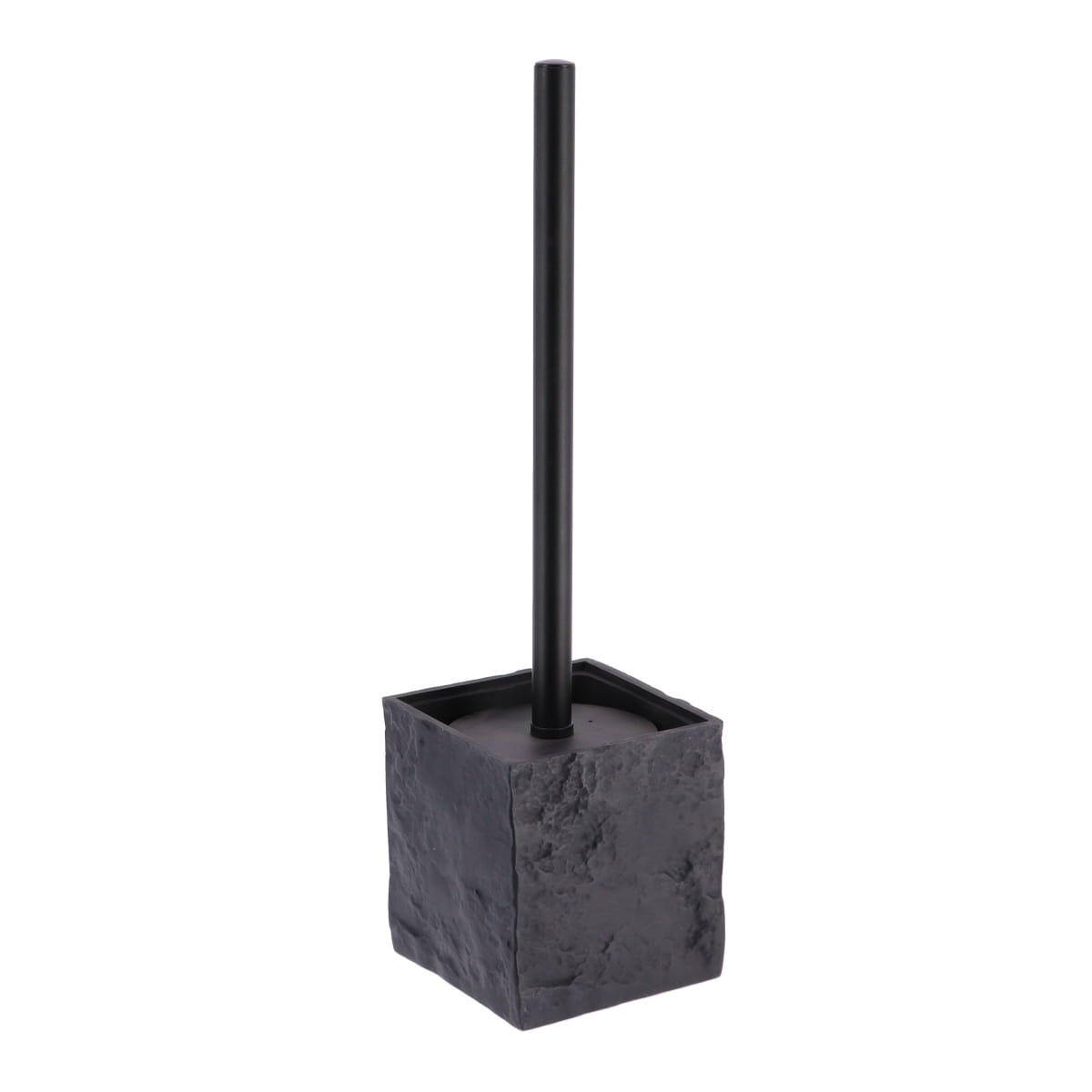 Perie de Toaletă Pătrată din Polirasină cu Tije Negru Mat - Negru - ramosdecor