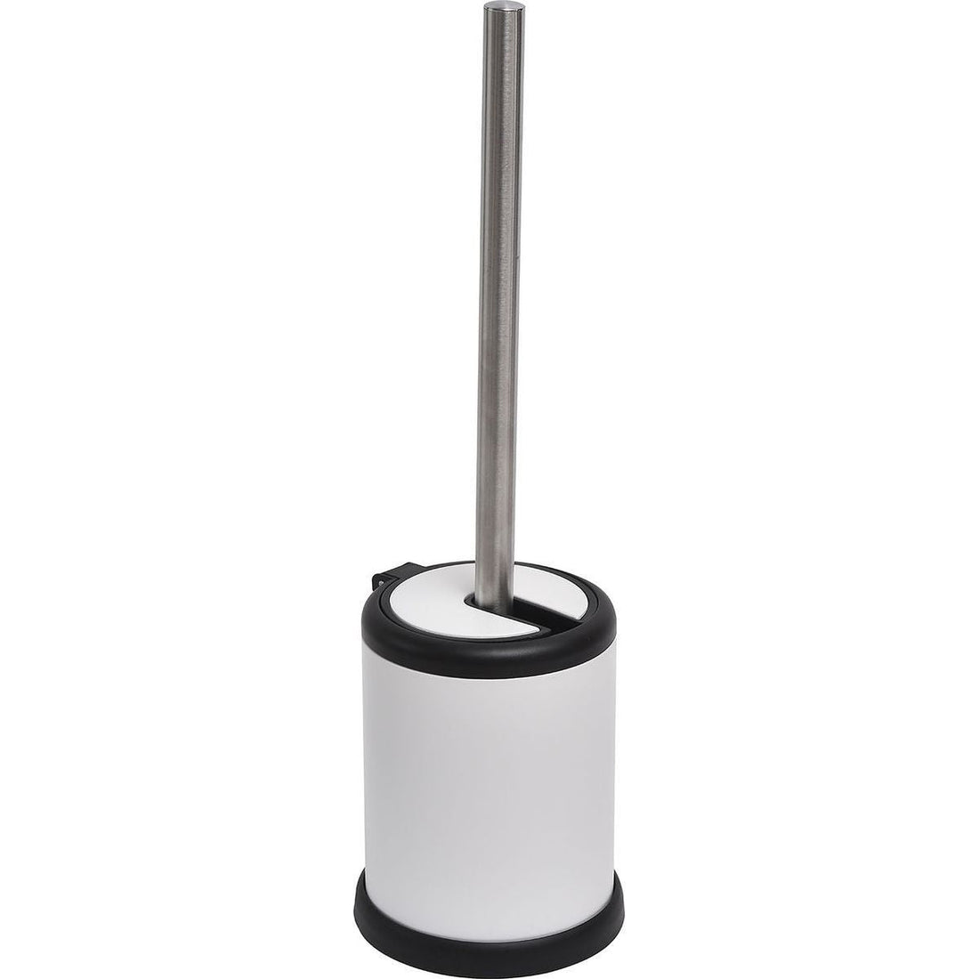 Perie Toaletă Metalică Cu Capac Rabatabil - Alb Mat - ramosdecor