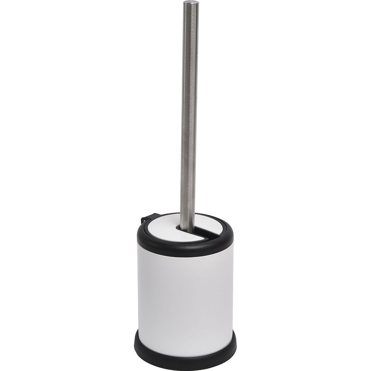 Perie Toaletă Metalică Cu Capac Rabatabil - Alb Mat - ramosdecor