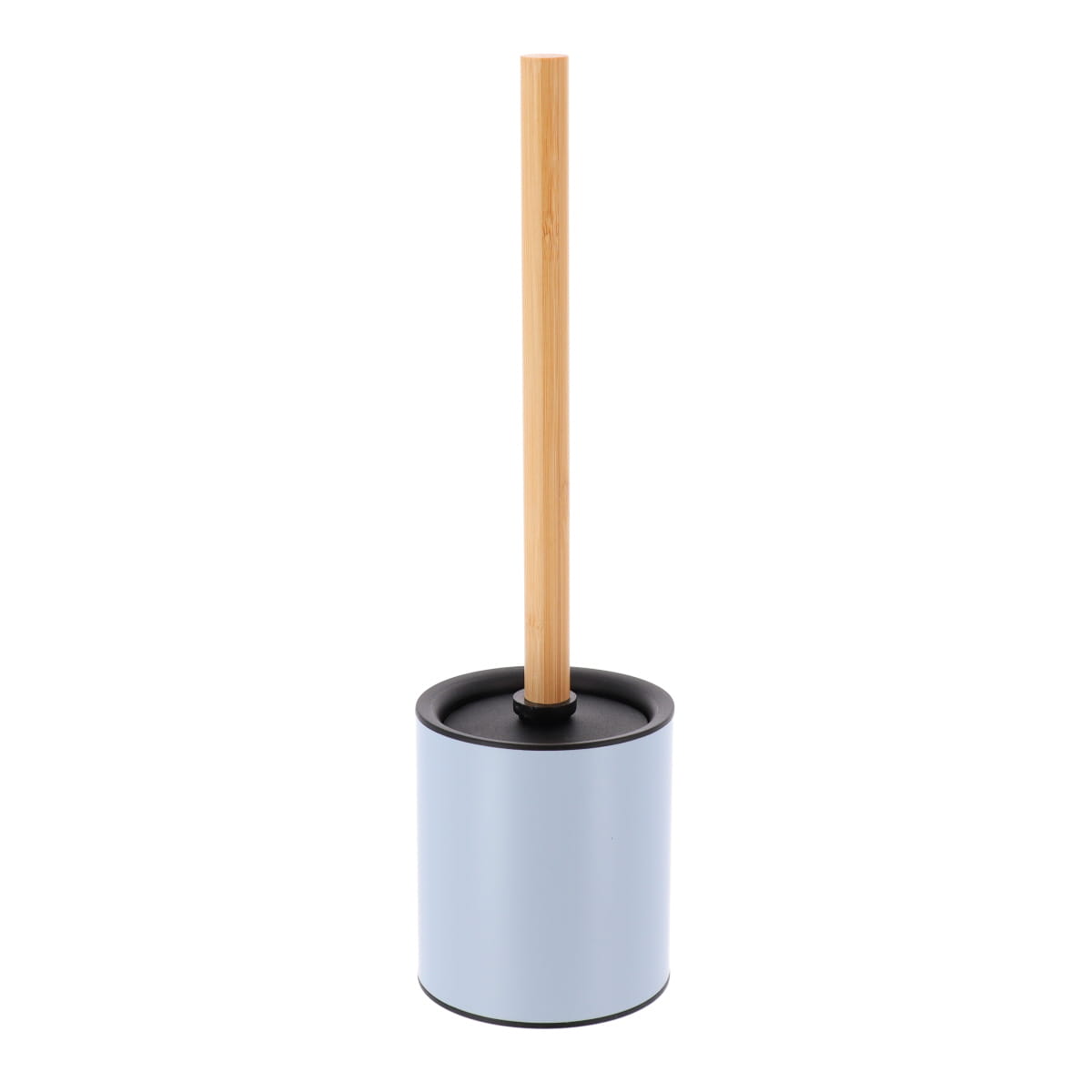 Perie De Toaletă Metalică Cu Mâner Din Bambus - Albastru Clar/Bambus - ramosdecor