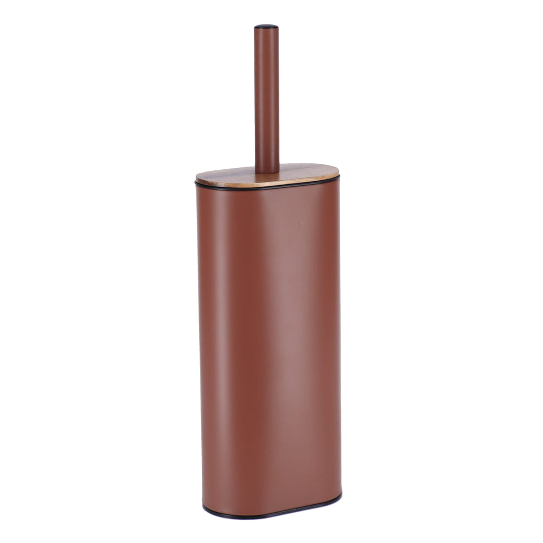 Perie Toaletă Metalică Ovală Cu Perie Plată Din Silicon - Acacia/Ambra - ramosdecor