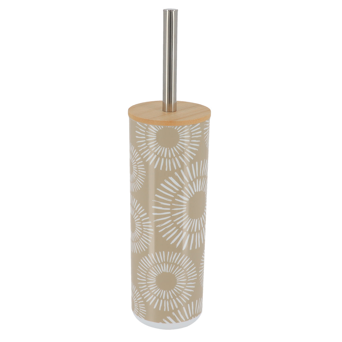 Perie De Toaletă Imprimată Din PS Cu Capac Din Bambus - Ethnic Spirals prezentat într-un decor modern marca Ramos