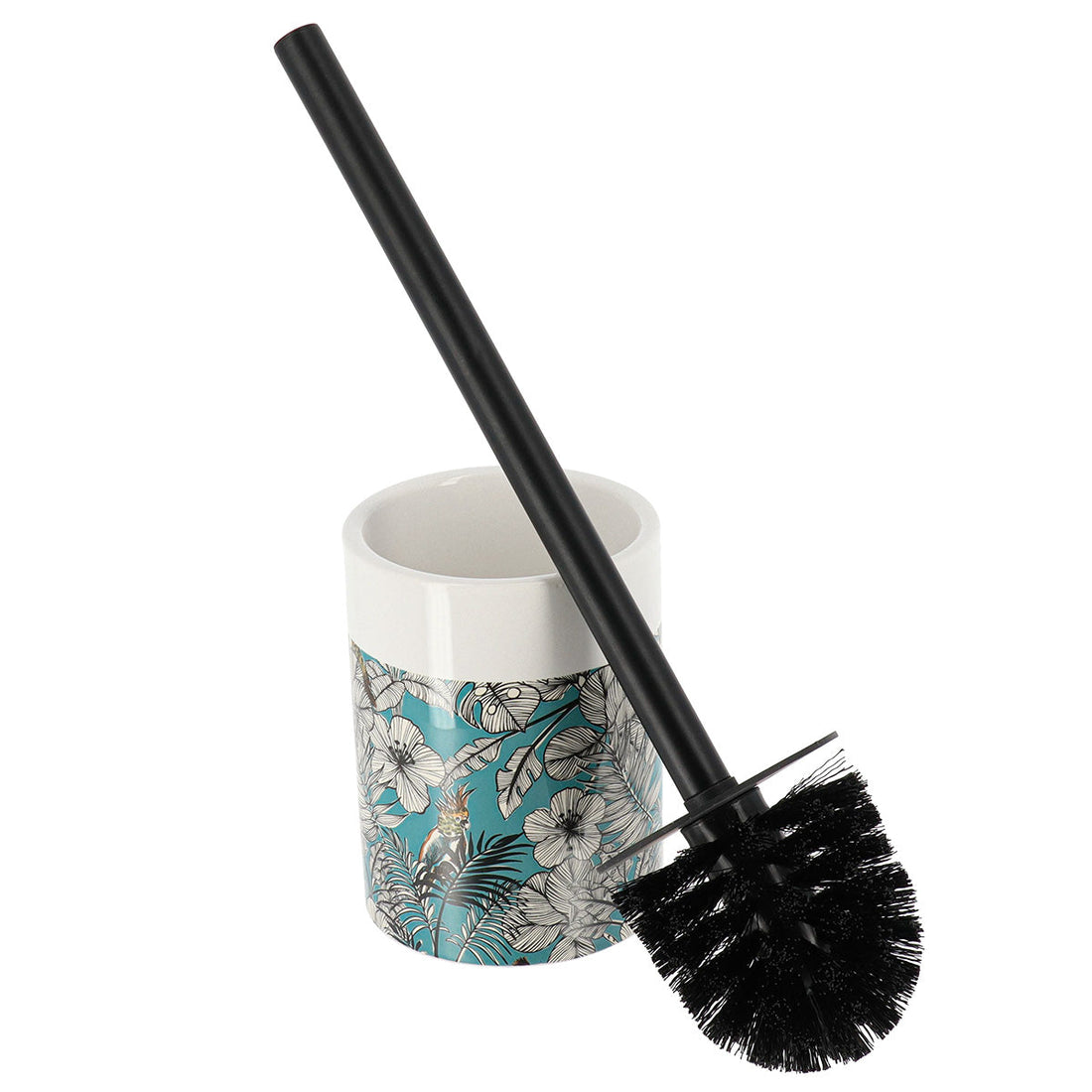 Perie De Toaletă Dolomite Imprimată Cu Tulpină Din Oțel Inoxidabil - Blue Jungle Fever - ramosdecor