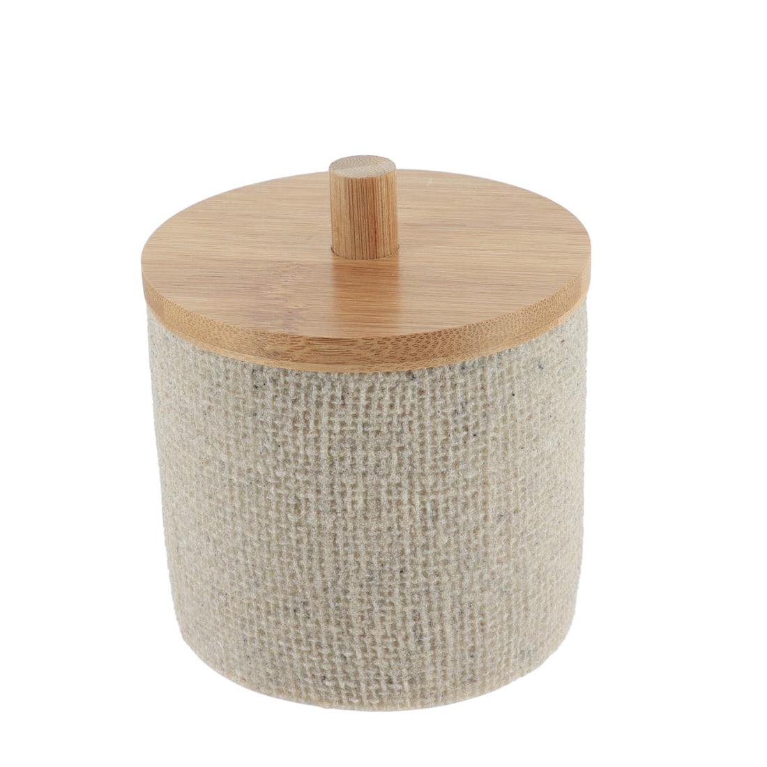 Cutie din Polirășină cu Efect de Plasă și Capac din Bambus - Natural - ramosdecor