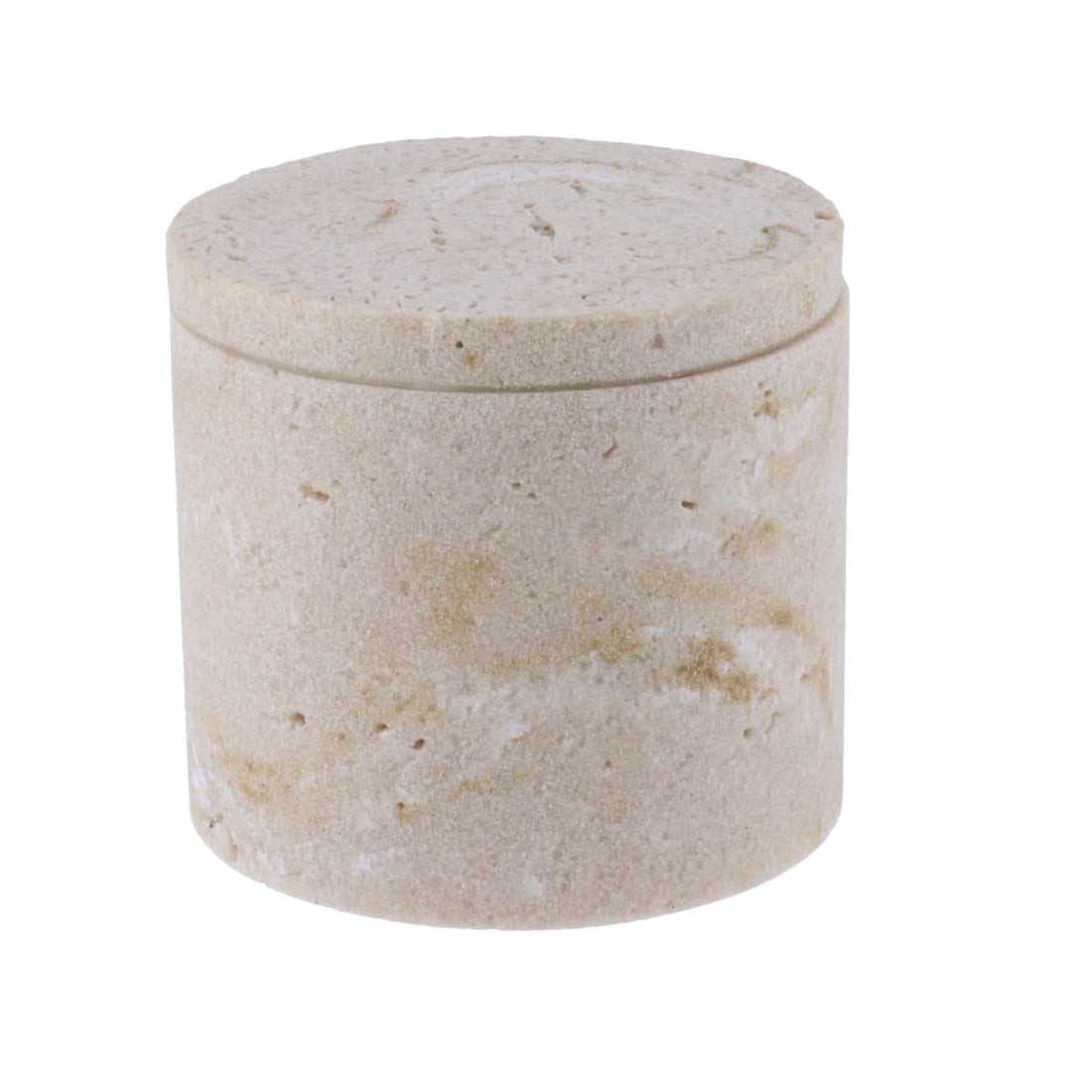 Cutie pentru Vată din Polirășină cu Capac Finisaj de Piatră - Natural - ramosdecor