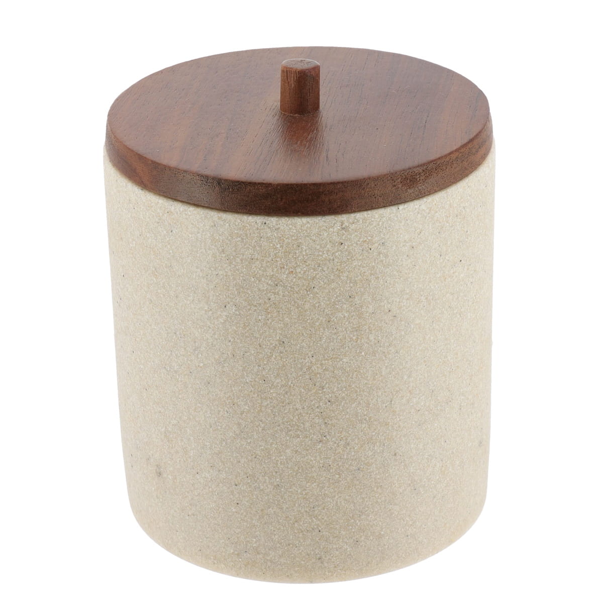 Cutie pentru Vată din Polirășină cu Capac - Natural/Acacia - ramosdecor