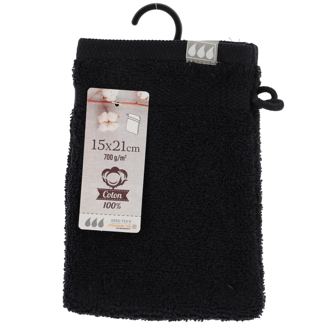 Set de 2 Mănuși 100% Bumbac 15x21 cm - Negru - ramosdecor