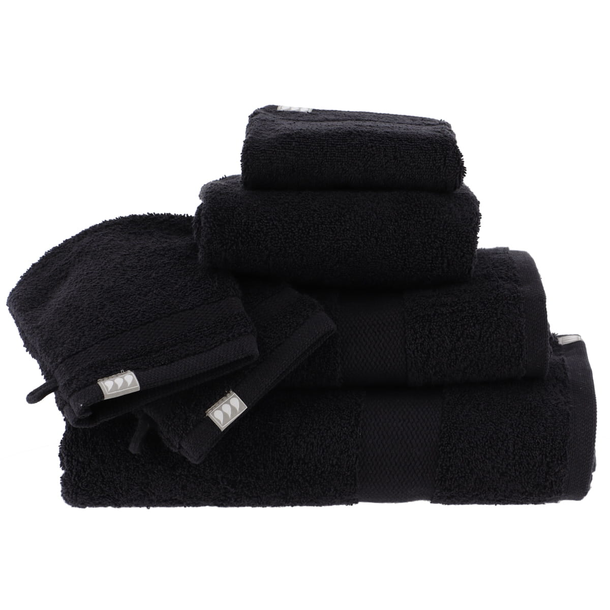Set de 2 Mănuși 100% Bumbac 15x21 cm - Negru - ramosdecor