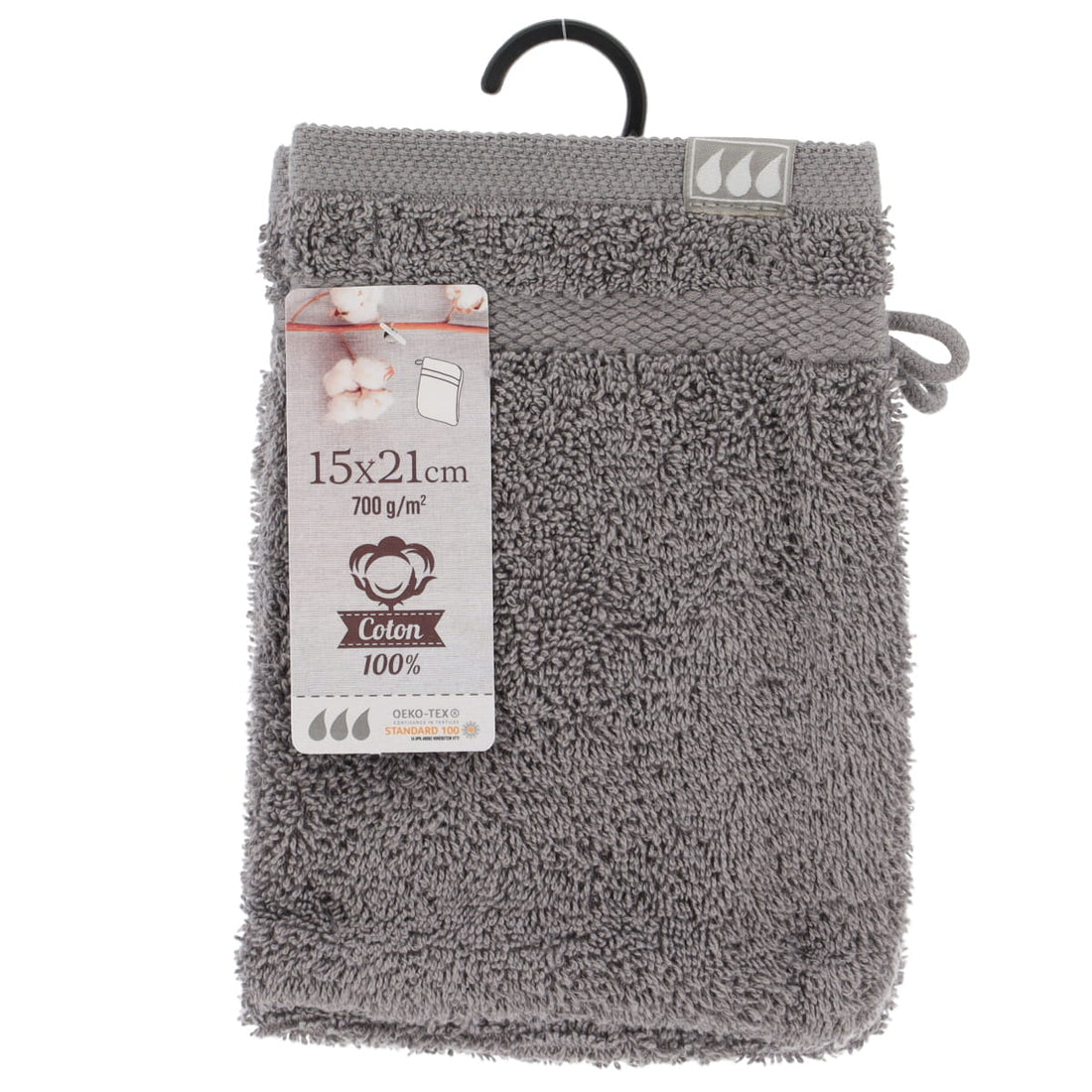 Set de 2 Mănuși 100% Bumbac 15x21 cm - Gri - ramosdecor