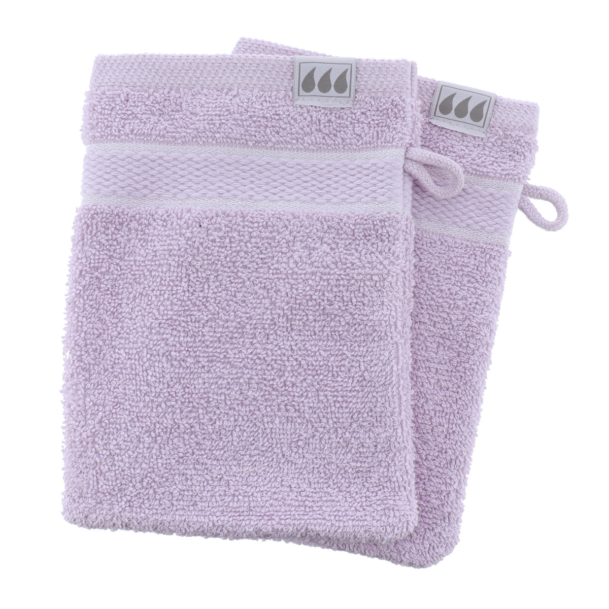 Set de 2 Mănuși de Toaletă 15x21 cm, 100% Bumbac - Lila - ramosdecor