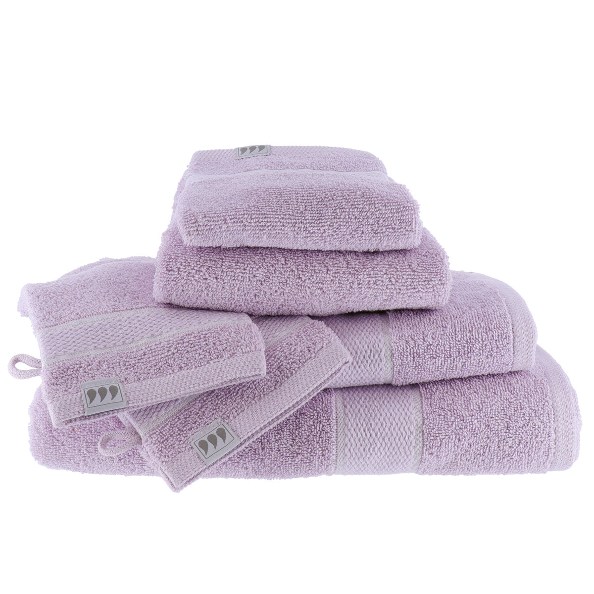 Set de 2 Mănuși de Toaletă 15x21 cm, 100% Bumbac - Lila - ramosdecor