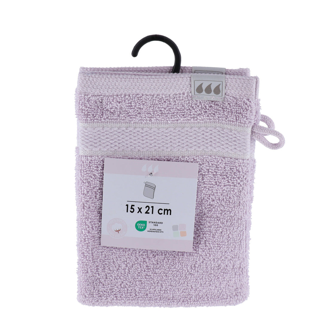 Set de 2 Mănuși de Toaletă 15x21 cm, 100% Bumbac - Lila - ramosdecor