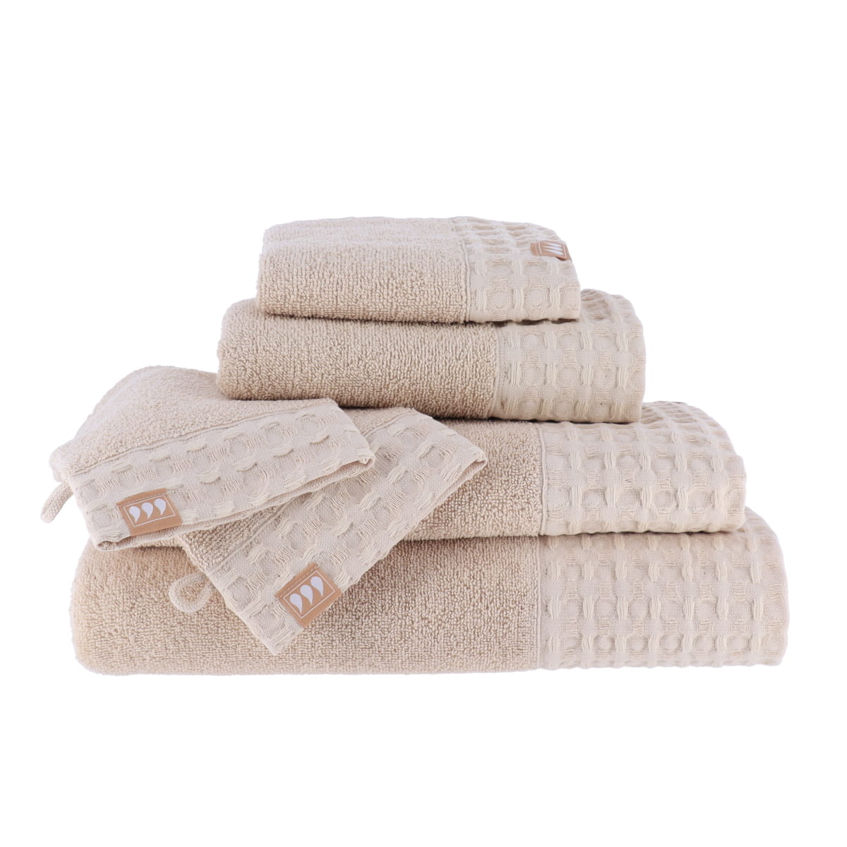 Set de 2 Mănuși 100% Bumbac 15x21 cm - Bej - ramosdecor
