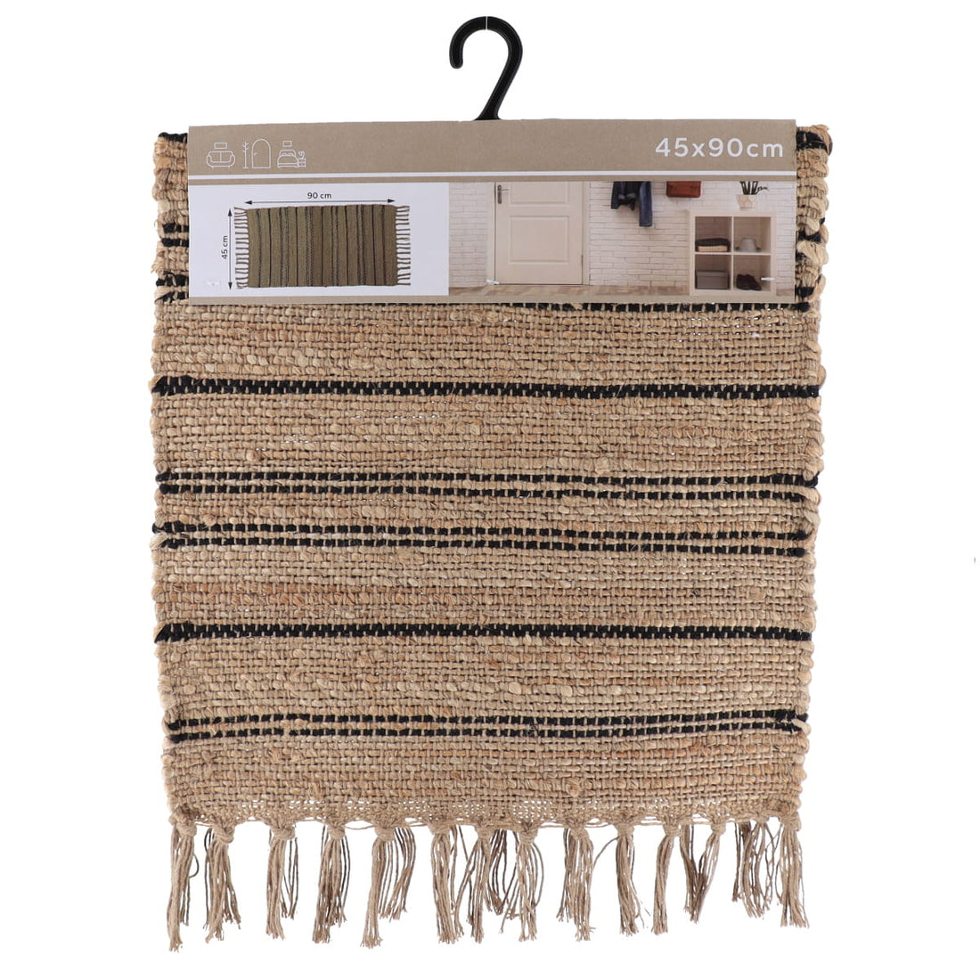 Covoraș Arthur 45x90 CM - Natural/Negru - ramosdecor