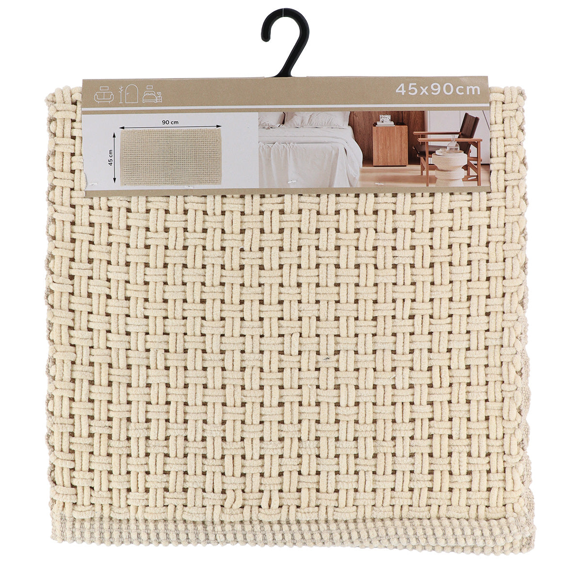 Covoraș Belem Microfibră/Bumbac 45x90 CM - Natural - ramosdecor