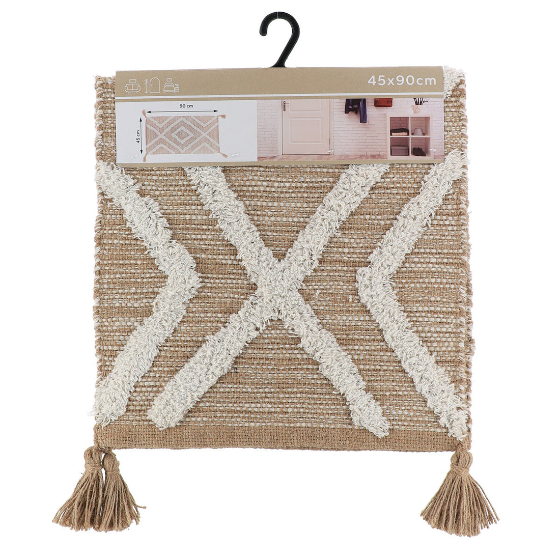 Covoraș Fez 45x90 CM - Natural/Alb - ramosdecor