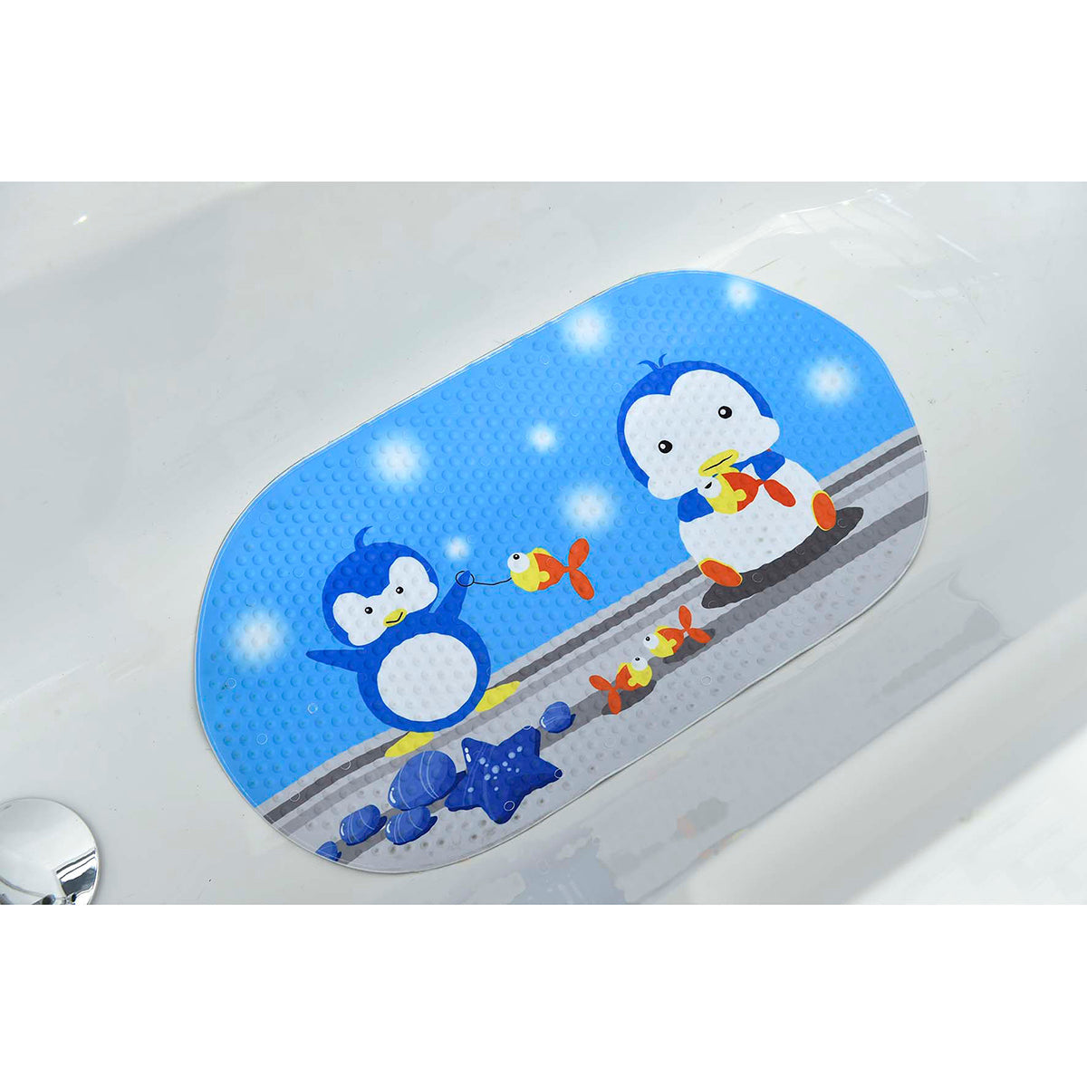 Covoraș De Baie Imprimat Din PVC/Poliester - Pinguin 69x39 cm - Childish - ramosdecor