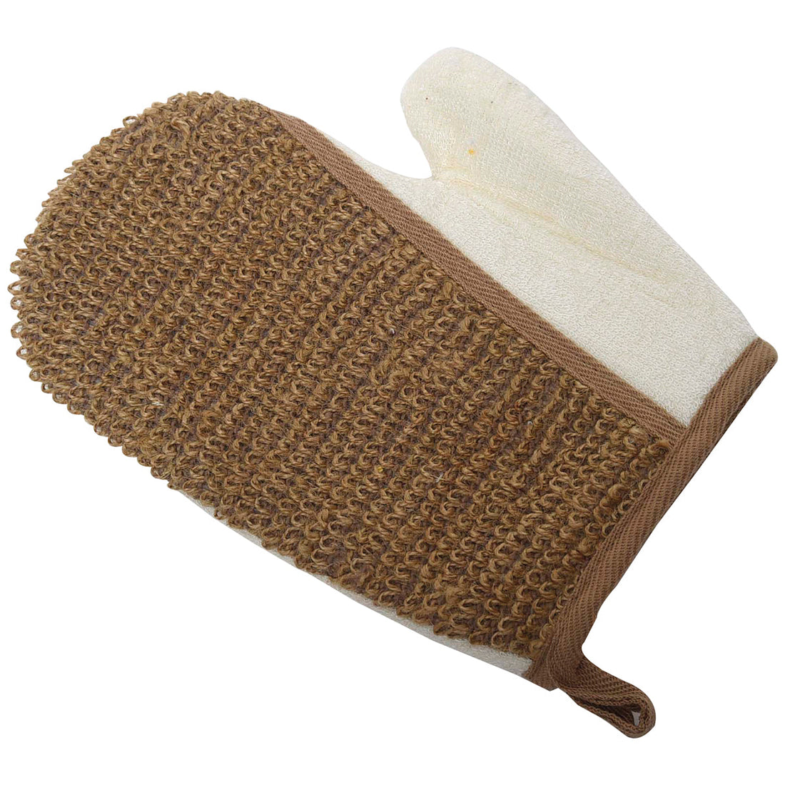 Mănușă de Masaj Exfoliantă pentru Corp Cânepă/Bambus - Crem/Dark Natural - ramosdecor