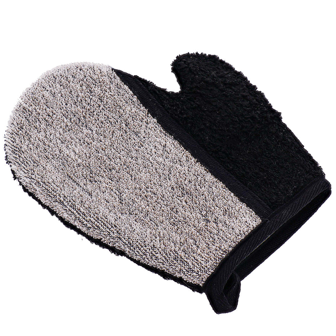 Mănușă de Masaj Exfoliantă pentru Corp Poliester/Ramie/Pvc - Negru/Taupe - ramosdecor