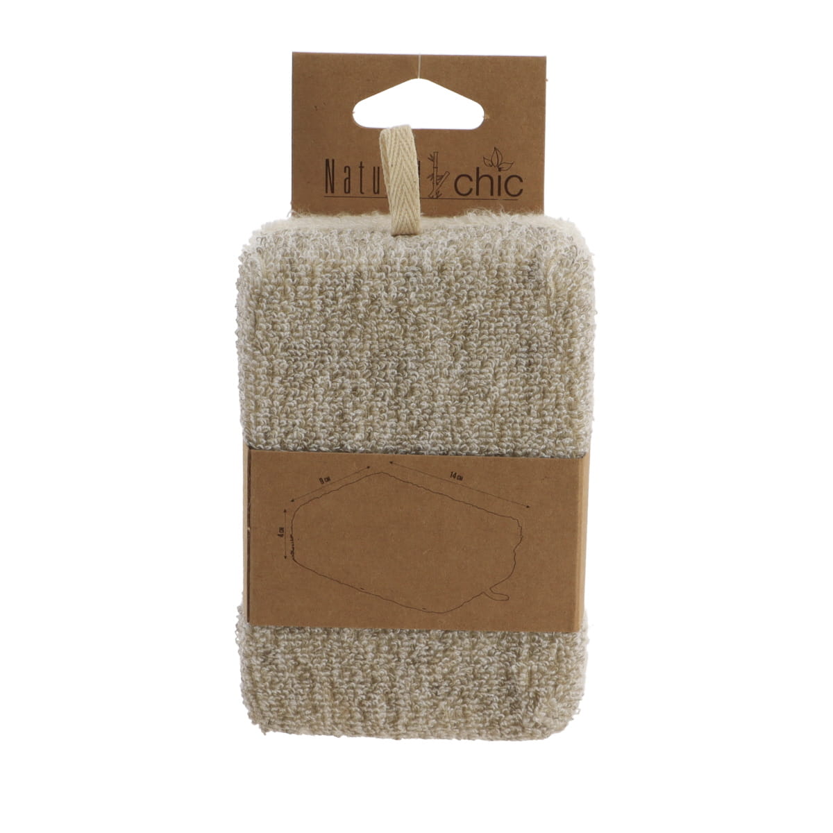 Sponj de Baie Poliesters/Ramie - Cream/Taupe - ramosdecor