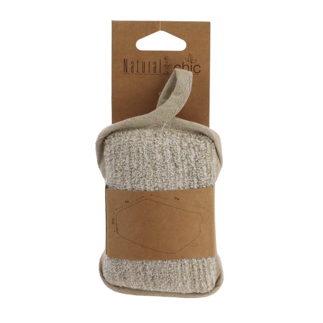 Sponj de Baie Bambus/Bumbac Mărime Mică - Crem/Taupe - ramosdecor