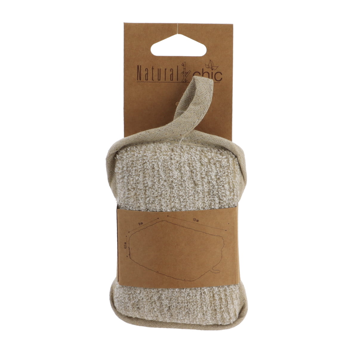 Sponj de Baie Bambus/Bumbac Mărime Mică - Crem/Taupe - ramosdecor