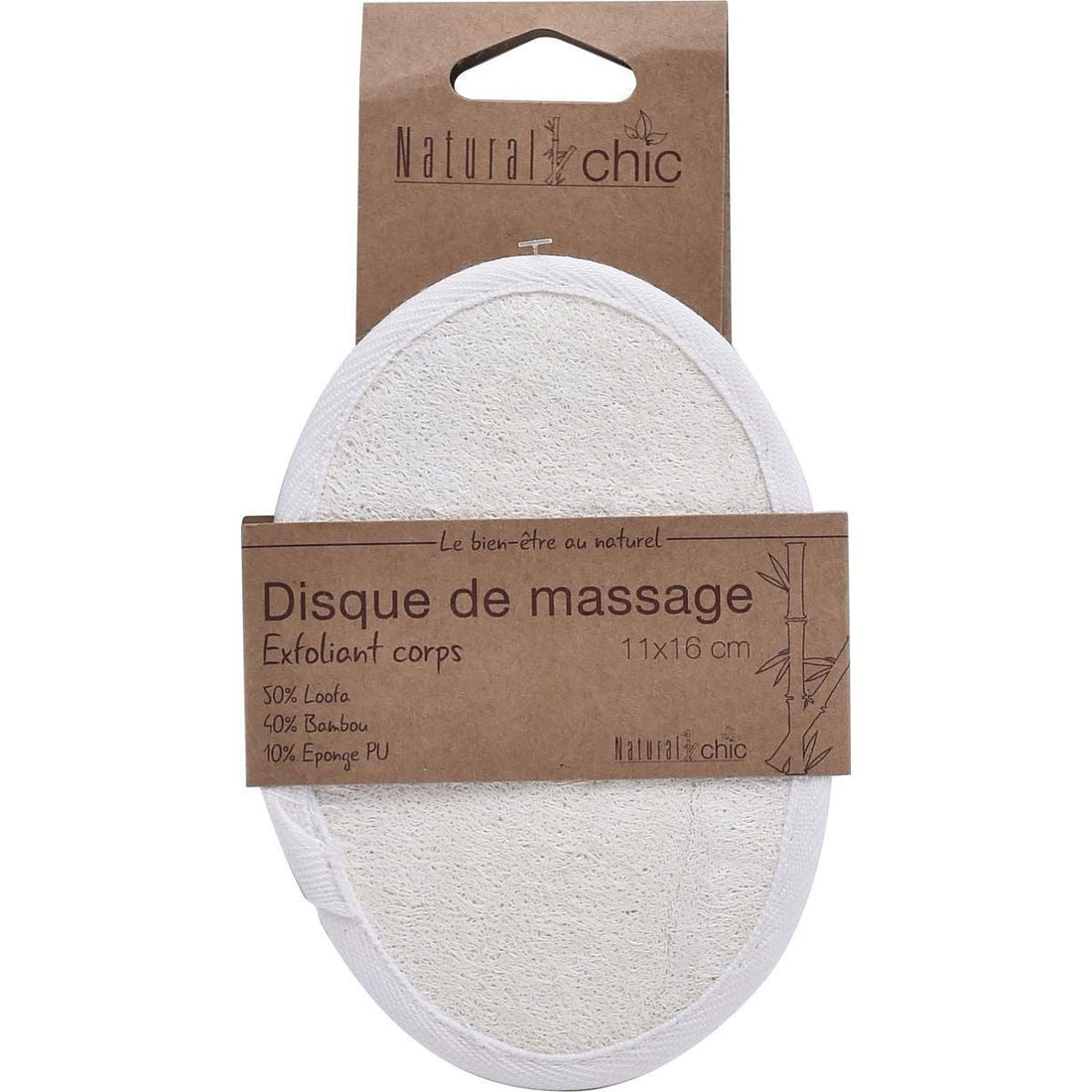 Pad de Masaj Exfoliant pentru Corp Bambus Mărime Mică - Natural - ramosdecor