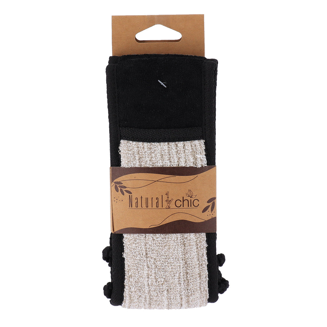 Șnur de Masaj Exfoliant pentru Corp Poliester - Negru/Taupe - ramosdecor