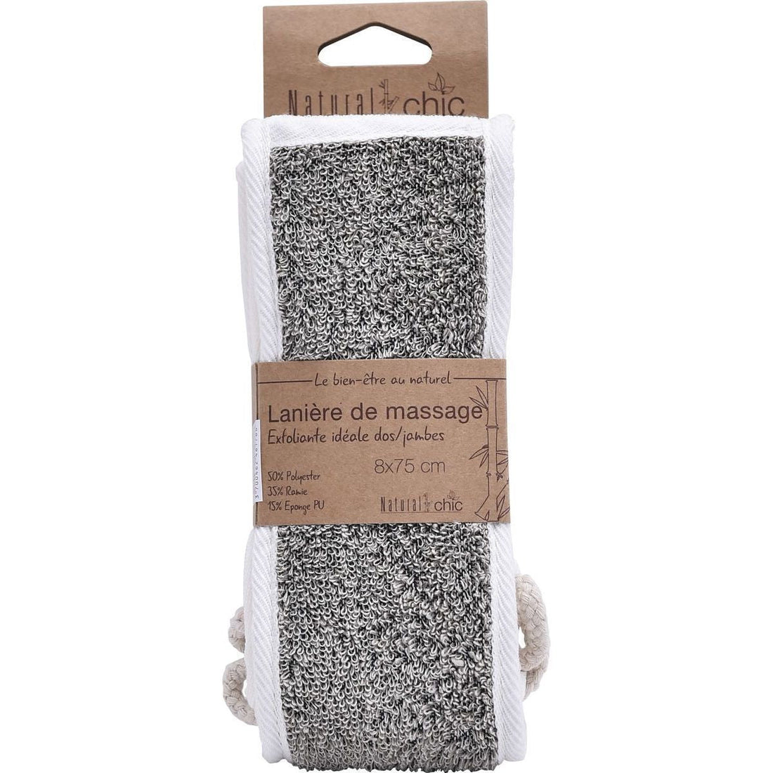 Șnur de Masaj Exfoliant pentru Corp Poliester - Crem/Taupe - ramosdecor