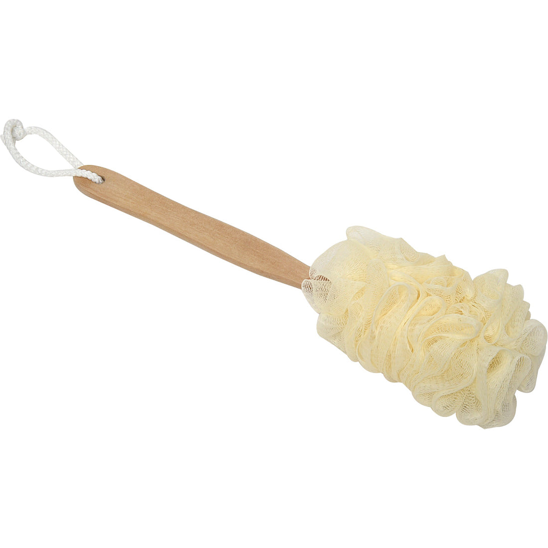 Spons de Baie din Plasă Cu Mâner de Lemn - Natural - ramosdecor