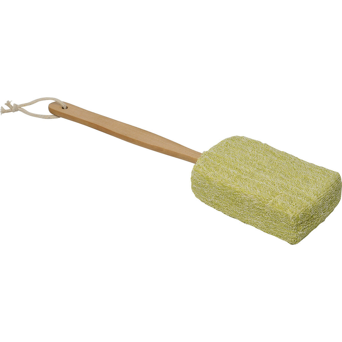 Burete de Baie din Ramie/Plasă cu Mâner din Lemn - Verde/Alb ilustrat într-un decor elegant marca Ramos