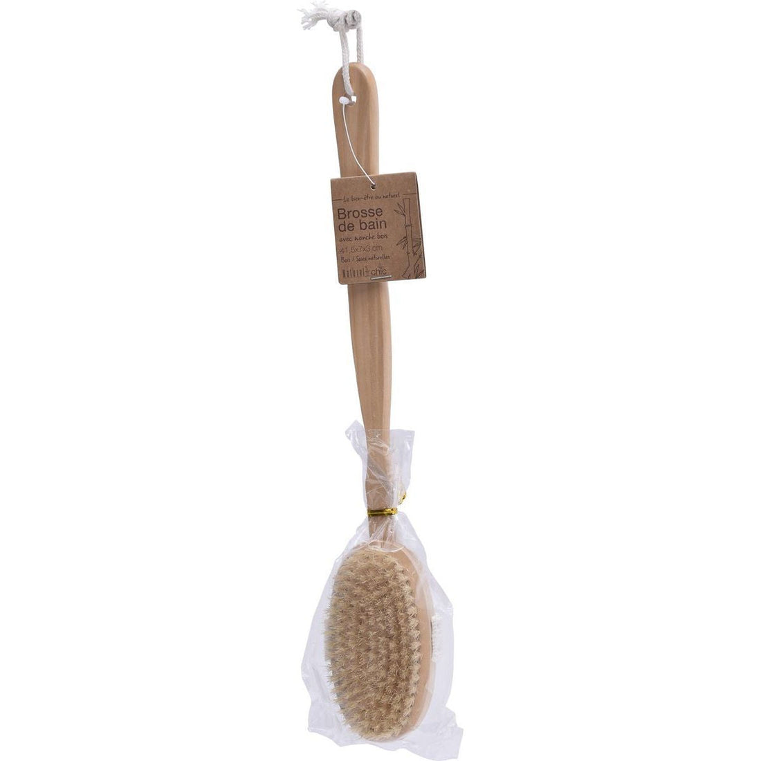 Perie pentru Corp cu Mâner din Lemn - Natural - ramosdecor