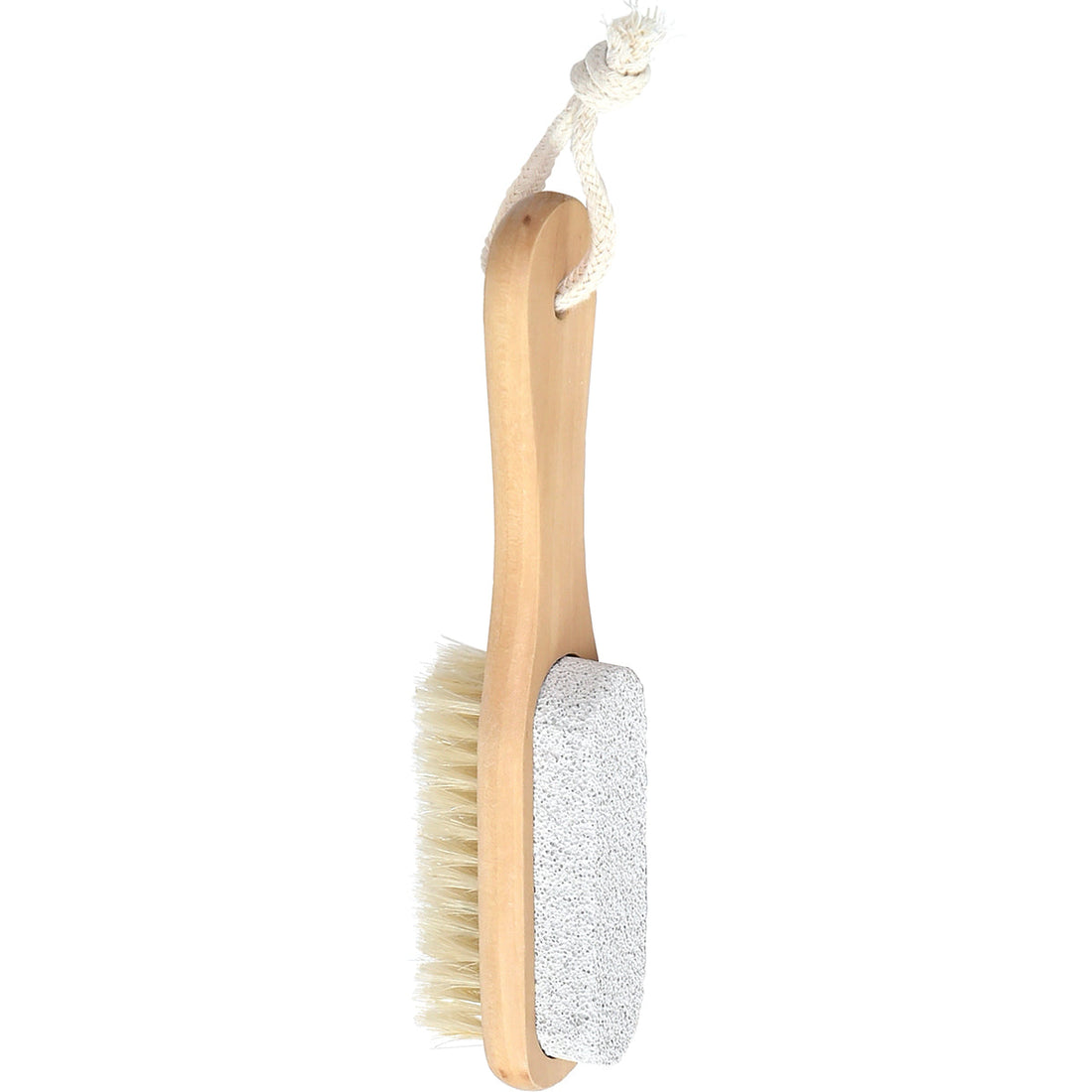 Perie de Pedichiură din Lemn cu o Latură Piatră Ponce și o Latură Perie - Natural - ramosdecor