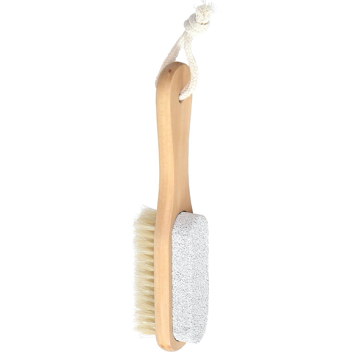 Perie de Pedichiură din Lemn cu o Latură Piatră Ponce și o Latură Perie - Natural - ramosdecor