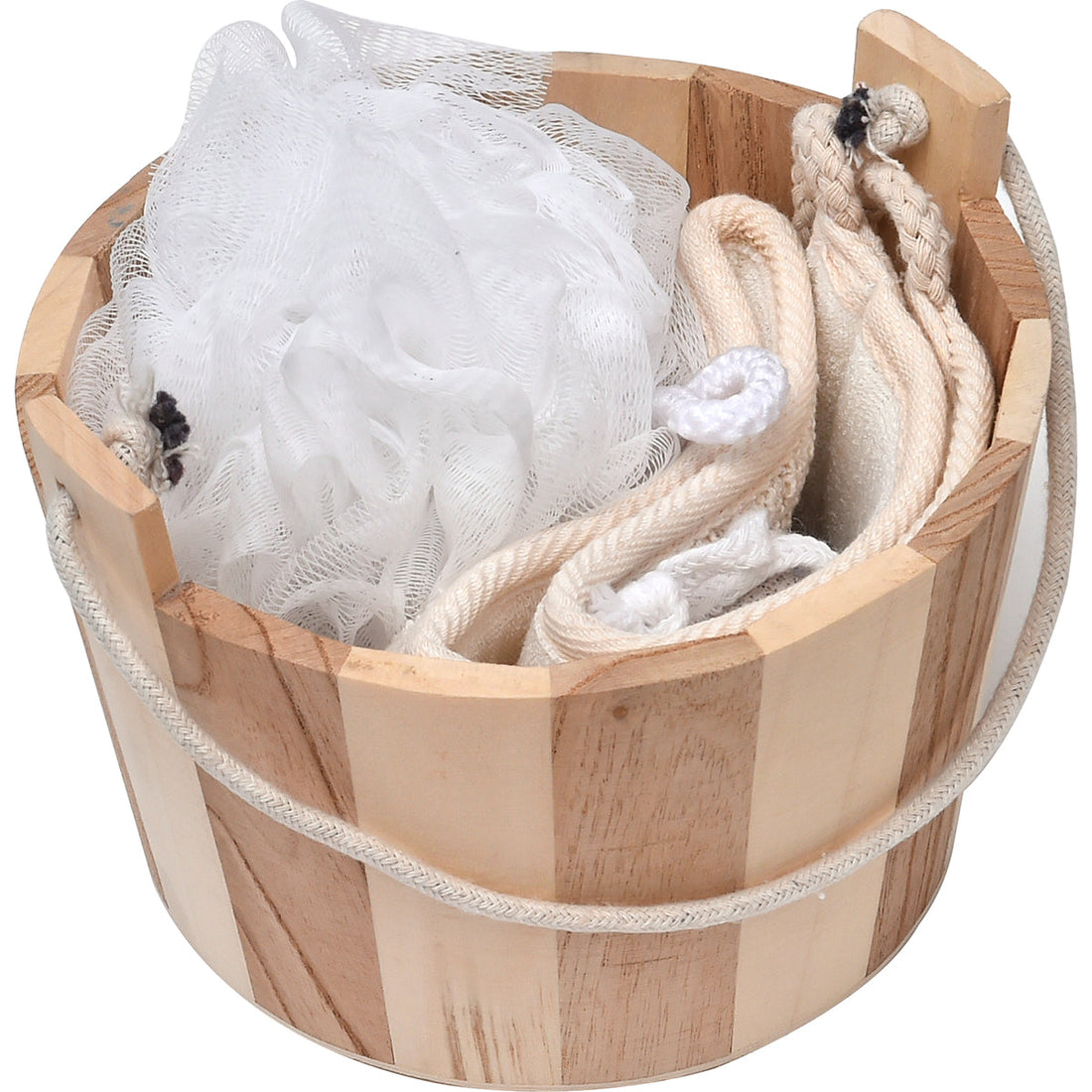 Set Coș din Lemn de Masaj - Natural - ramosdecor