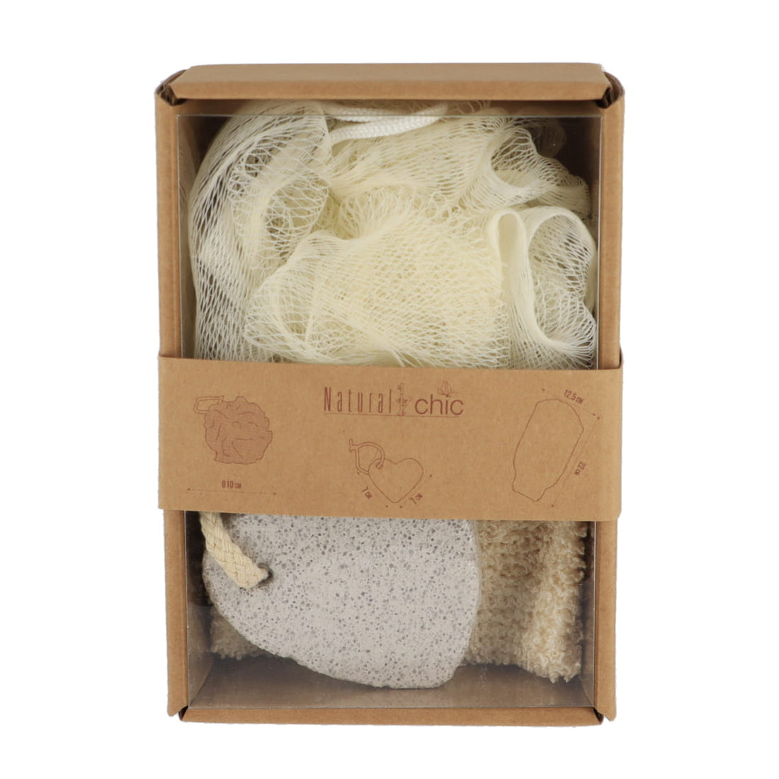 Set Coș 3 Produse din Lemn de Masaj - Natural - ramosdecor