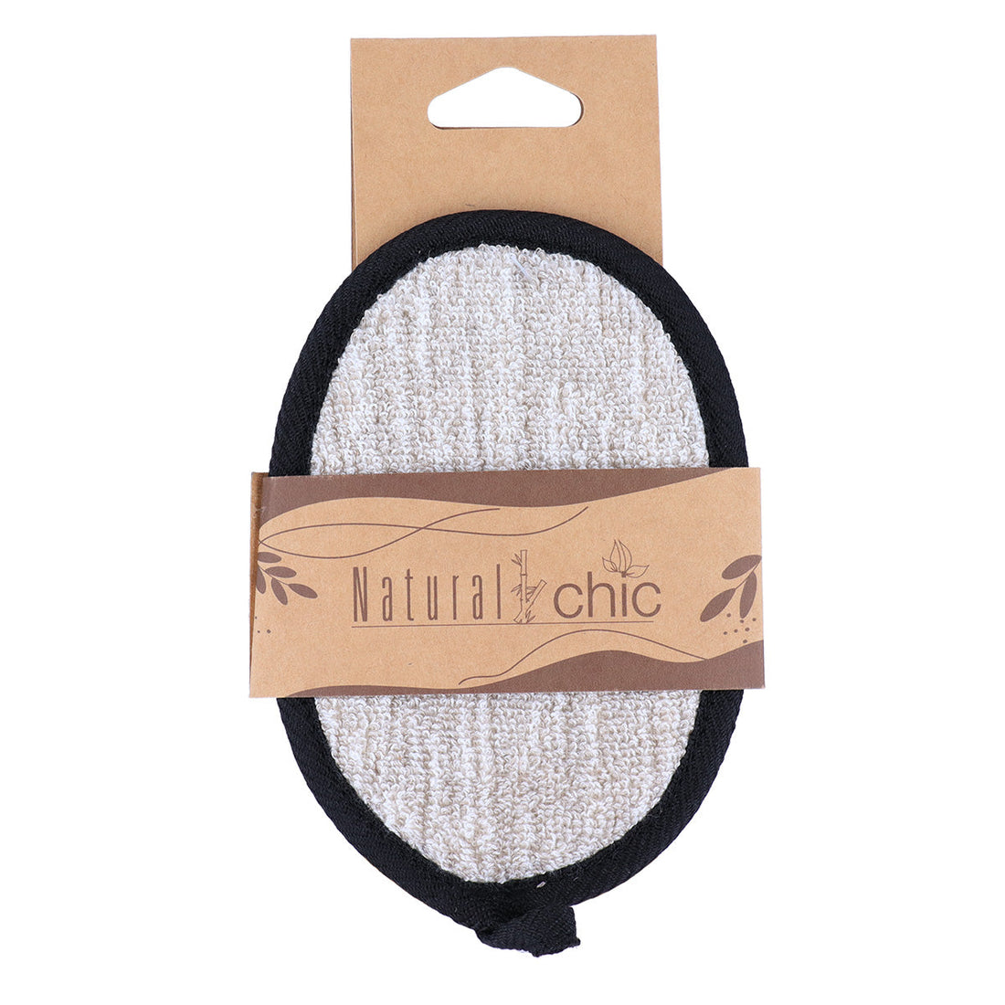 Pernă de Exfoliere și Masaj pentru Corp din Poliester/Ramie - Negru/Taupe - ramosdecor