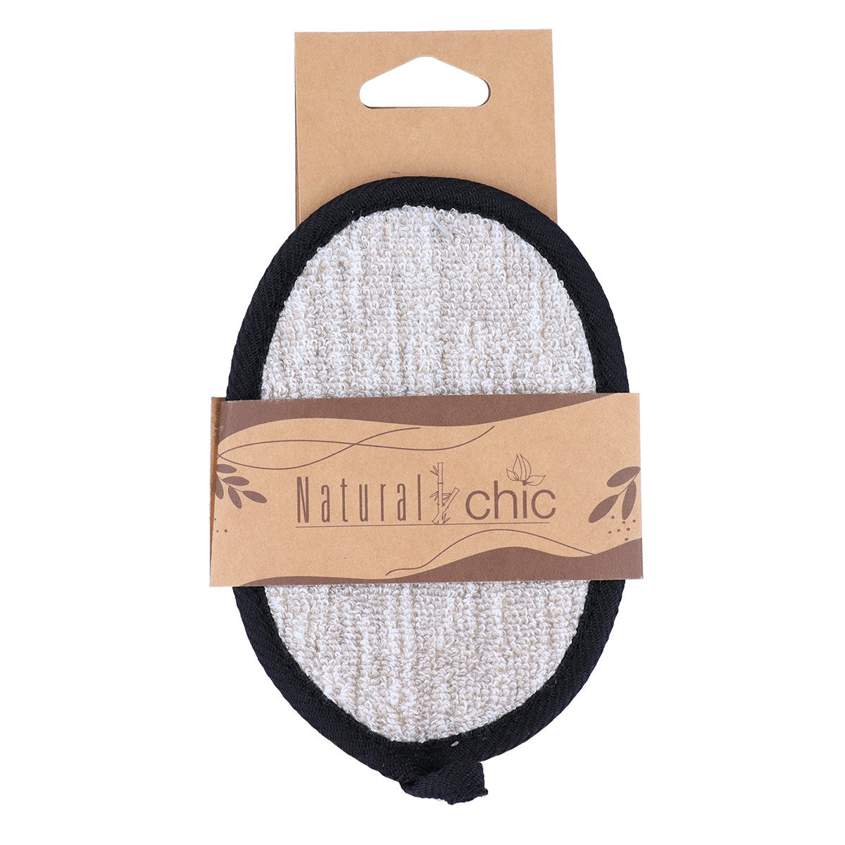 Pernă de Exfoliere și Masaj pentru Corp din Poliester/Ramie - Negru/Taupe - ramosdecor