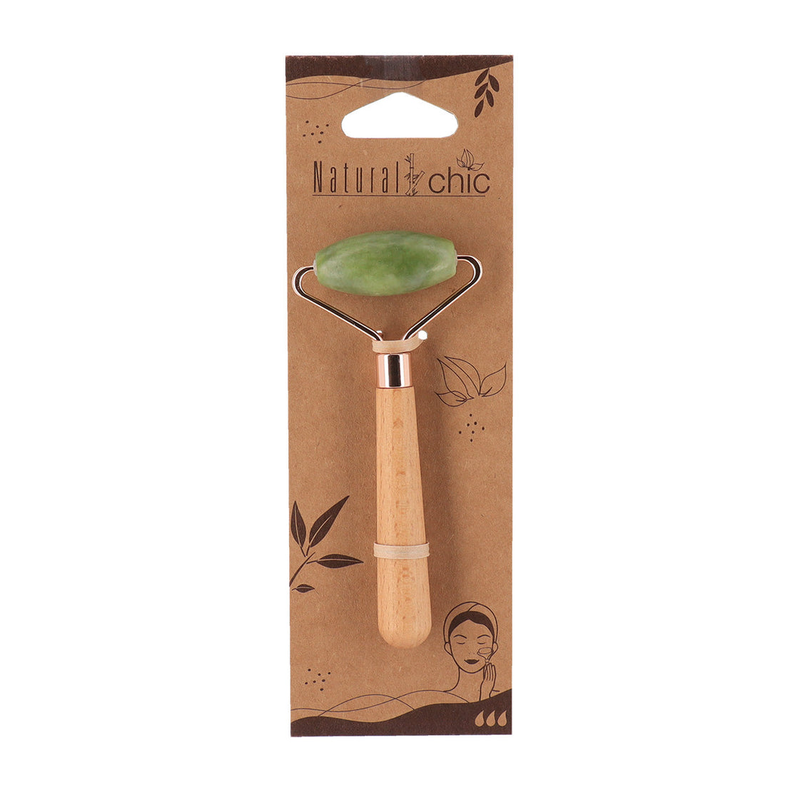 Roler pentru Față din Piatră de Jade Verde - Natural/Verde - ramosdecor