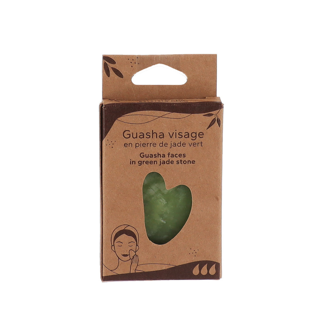 Guasha pentru Față din Piatră de Jade - Verde - ramosdecor